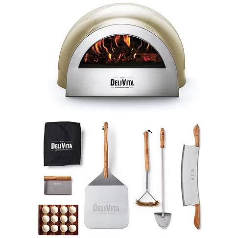 DeliVita Wood-Fired Pizza Oven - Olive Green - Pizzaiolo Collection