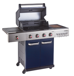 Jupiter 4 Burner Hybrid with Chopping Board – Blue