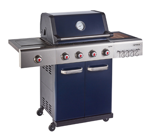 Jupiter 4 Burner Hybrid with Chopping Board – Blue